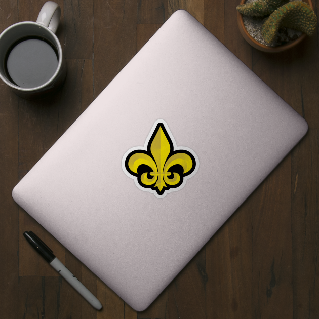 Gold Bevel Fleur De Lis New Orleans Style by TeeCreations